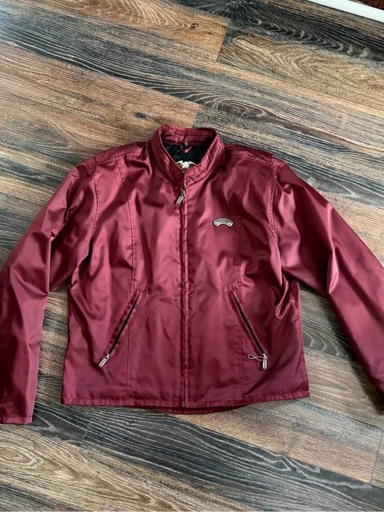 Harley-Davidson Jackets & Blazers - Harley-Davidson Men's Burgundy Zip-Front Casual Button Down Jacket XL